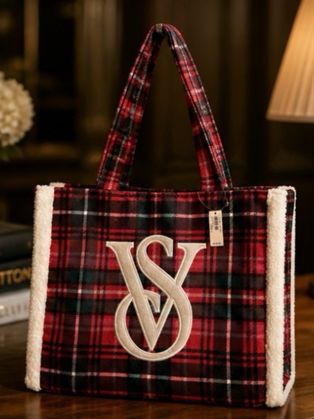Victoria's Secret Red and Black Plaid Tote